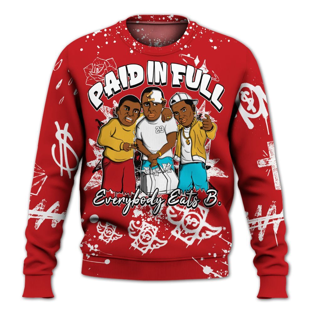 Sweatshirt To Match Dunk Low Fruity Pebbles - Everybody Paid In Full Crayon All Over Print