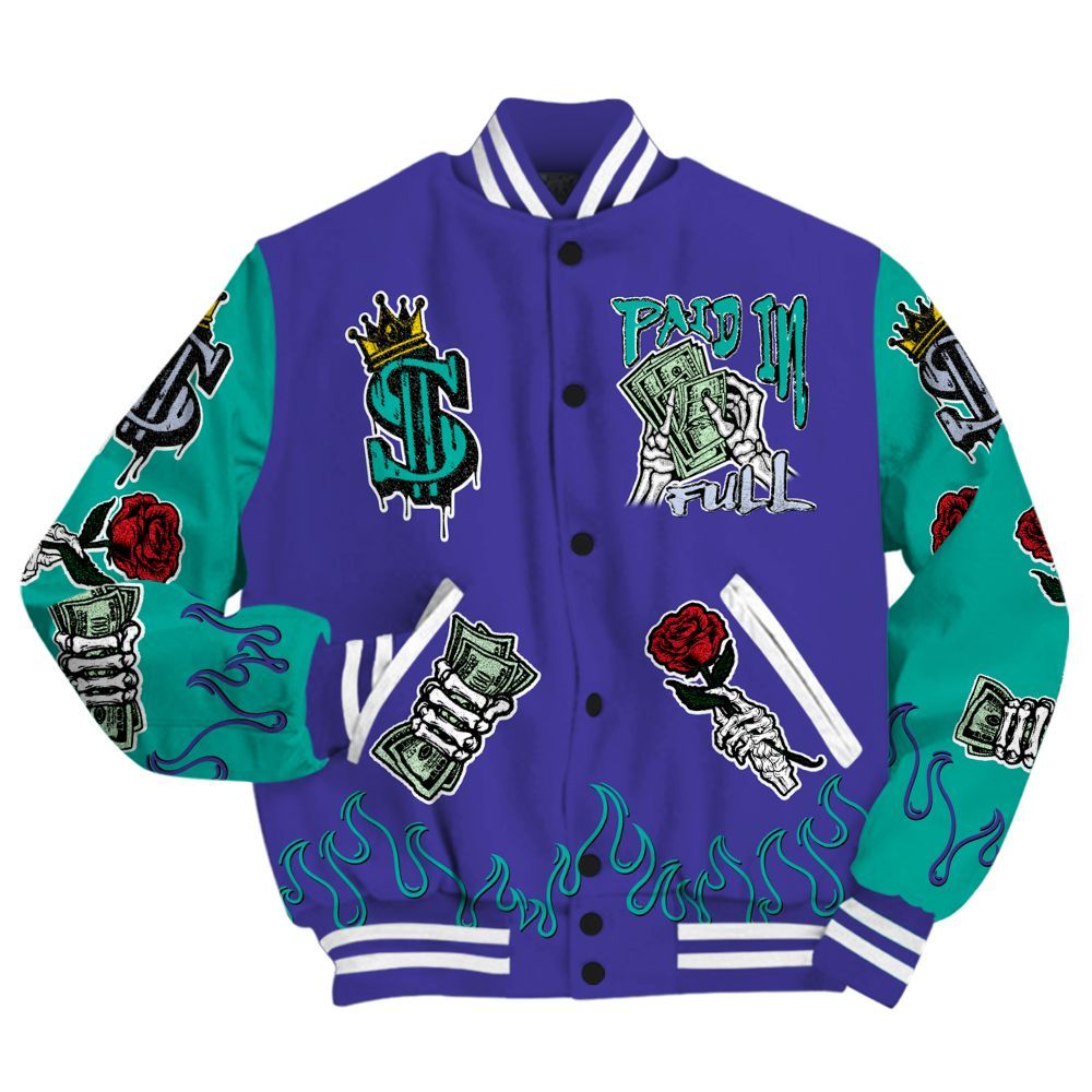 Varsity Jacket To Match Retro Grape 5s - Everybody Paid In All Over Print