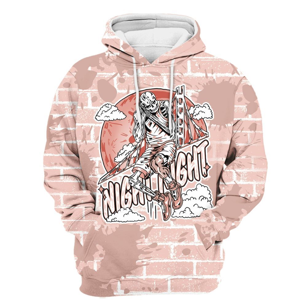 Hoodie To Match Low Legend Pink 11s - Seeya Skeleton Brick All Over Print