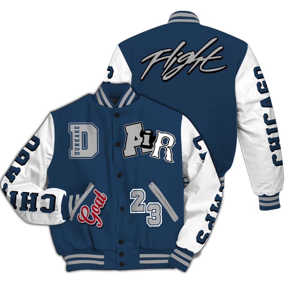 Varsity Jacket To Match Retro French Blue 2025 12s - AIR Number 23 GOAT All Over Print