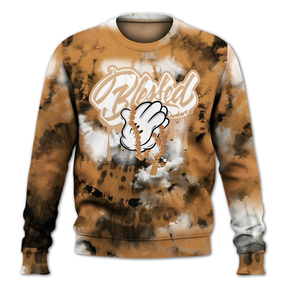 Sweatshirt To Match Dunk Low Nature Wheat Suede - God Blessed Tie Dye All Over Print