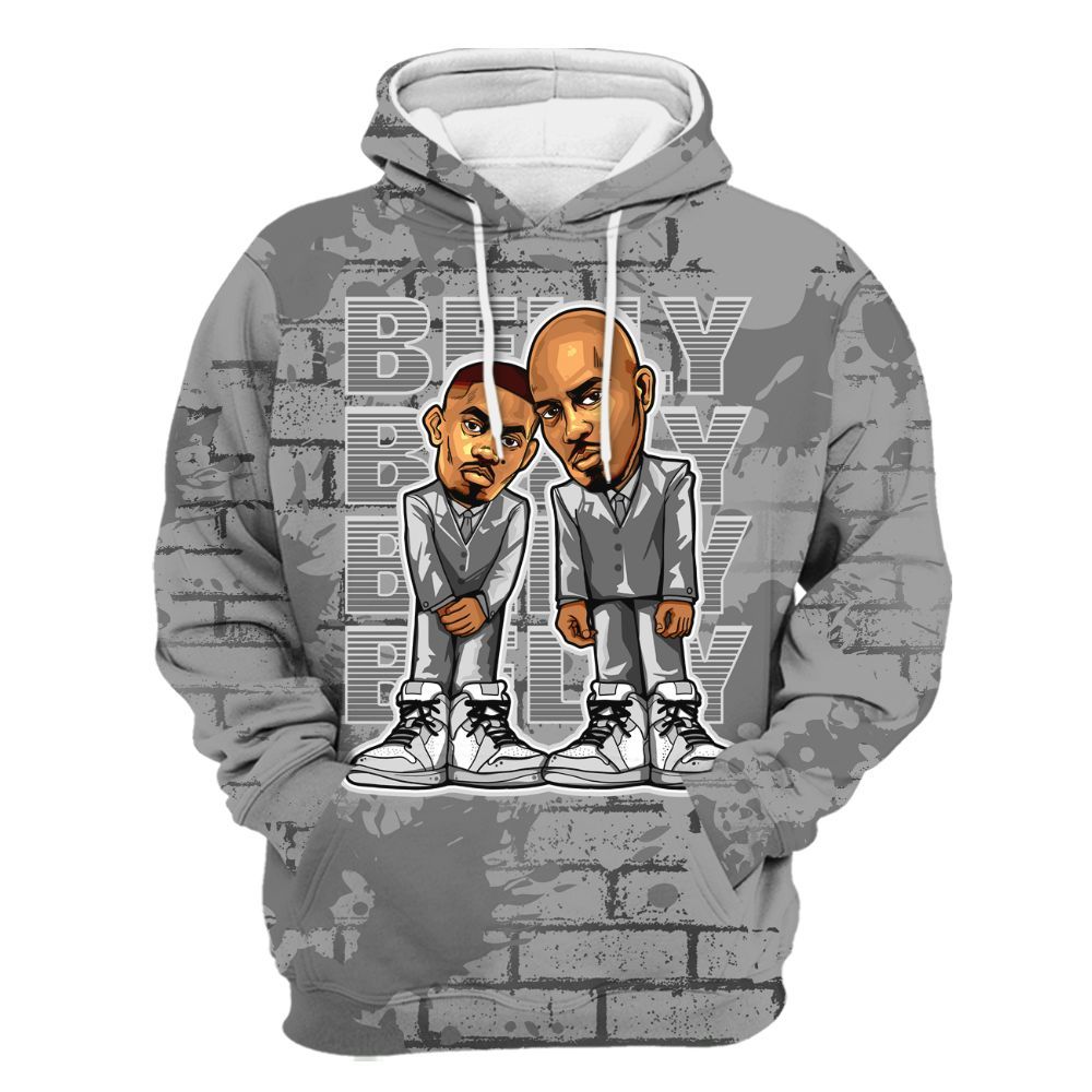 Hoodie To Match Black Wolf Grey 12s - Belly Sneakers Graphic Halloween All Over Print