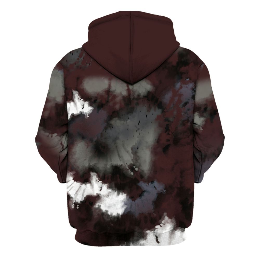 Hoodie To Match Burgundy 5s - God Blessed Tie Dye All Over Print