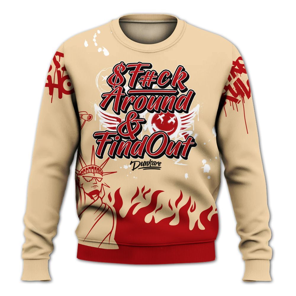 Sweatshirt To Match Dunk Low Strawberry Waffle - Graphic Fck Around Find Out All Over Print