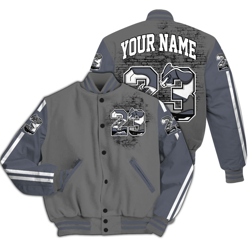 Varsity Jacket To Match Cool Grey 6s - Custom Name Number 23 5s All Over Print