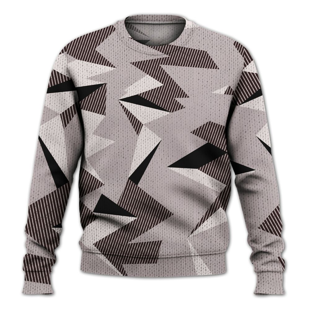 Sweater To Match AMM Air Smokey Mauve 6s - Geometric Camouflage Pattern Graphic