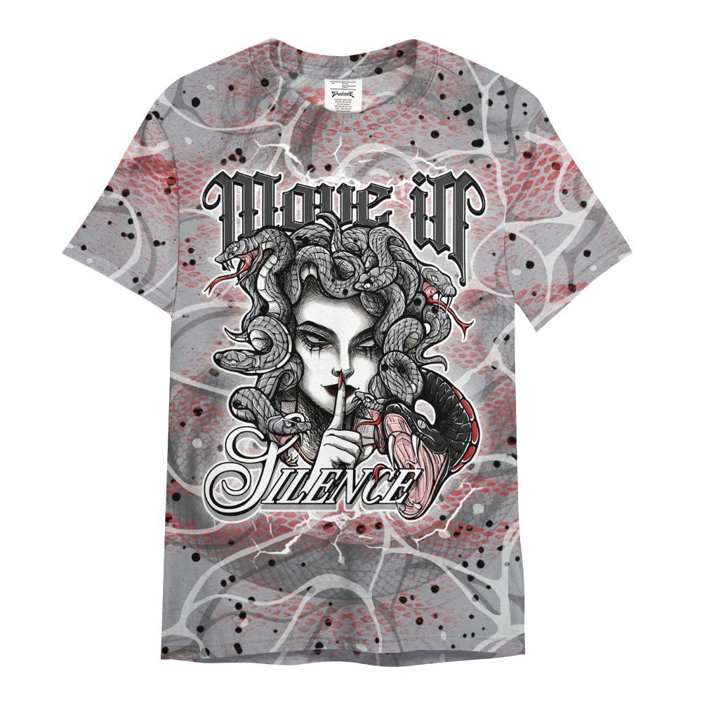 Shirt To Match White Cement 4s - Girl Move In Silence All Over Print