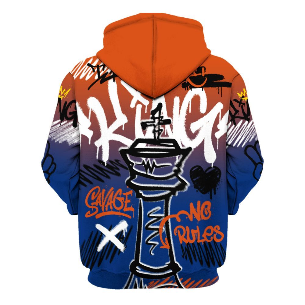Hoodie To Match Mid Knicks 1s - Street King Chess Streetwear All Over Print
