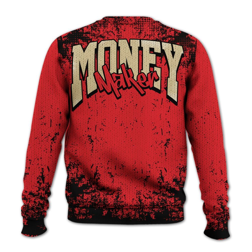 Knitted Sweater To Match Prime 93 Fire Red - Move In Silence Money Street Retro