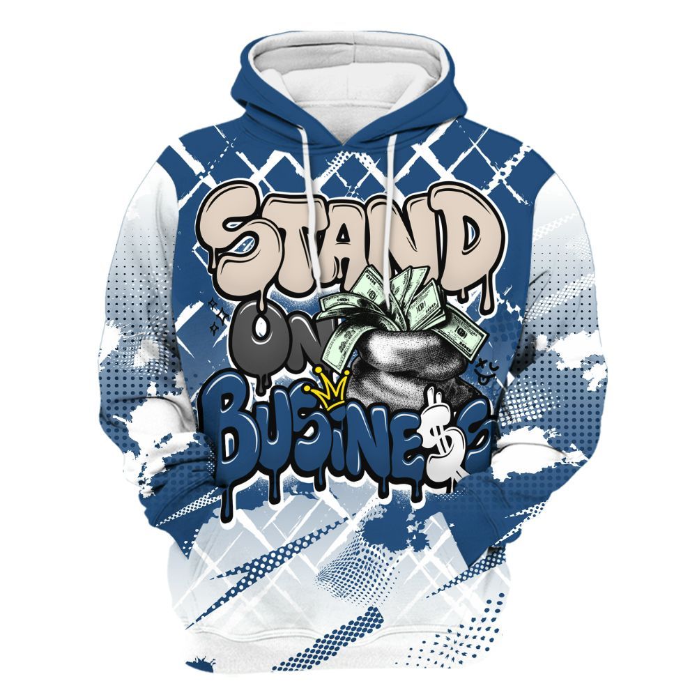 Hoodie To Match High OG Midnight Navy 1s - Halftone Stand Business Dripping All Over Print