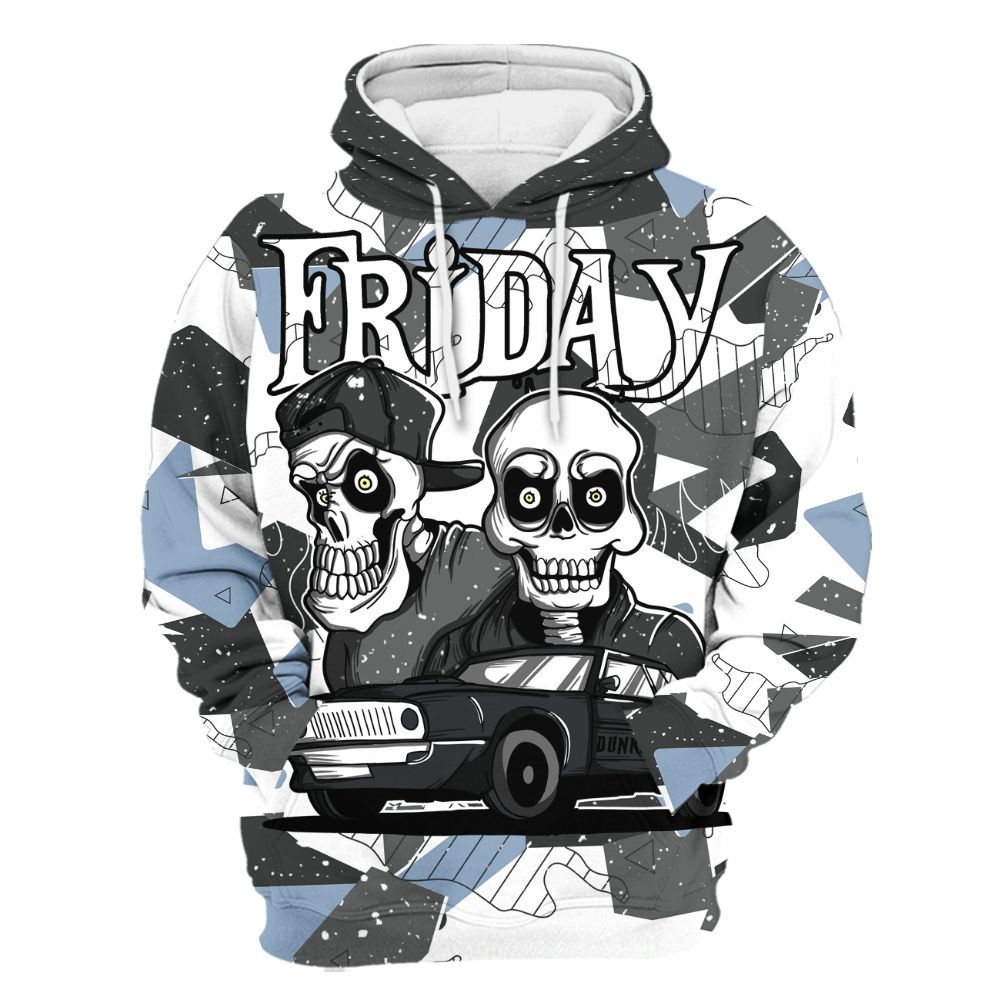 Hoodie To Match Reverse Black White 6s - Friday Funny Retro All Over Print
