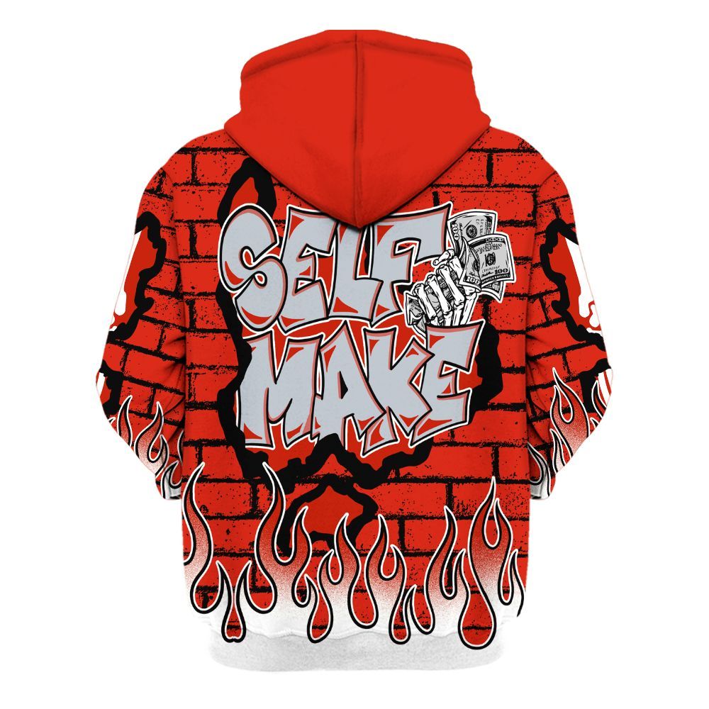 Hoodie To Match Retro Cherry 11s - Self Make Skeleton Crashed All Over Print