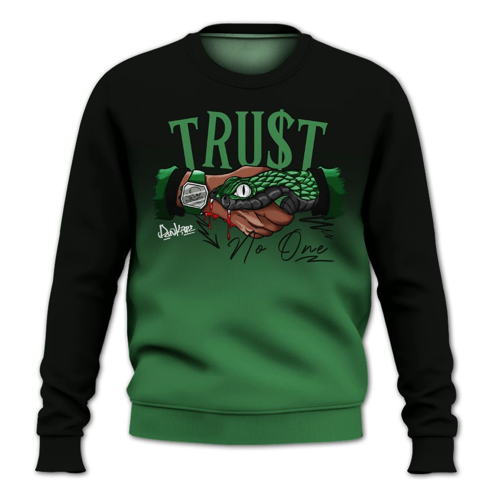Sweatshirt To Match Lucky Green 1s - Snake Trust No One Drip All Over Print