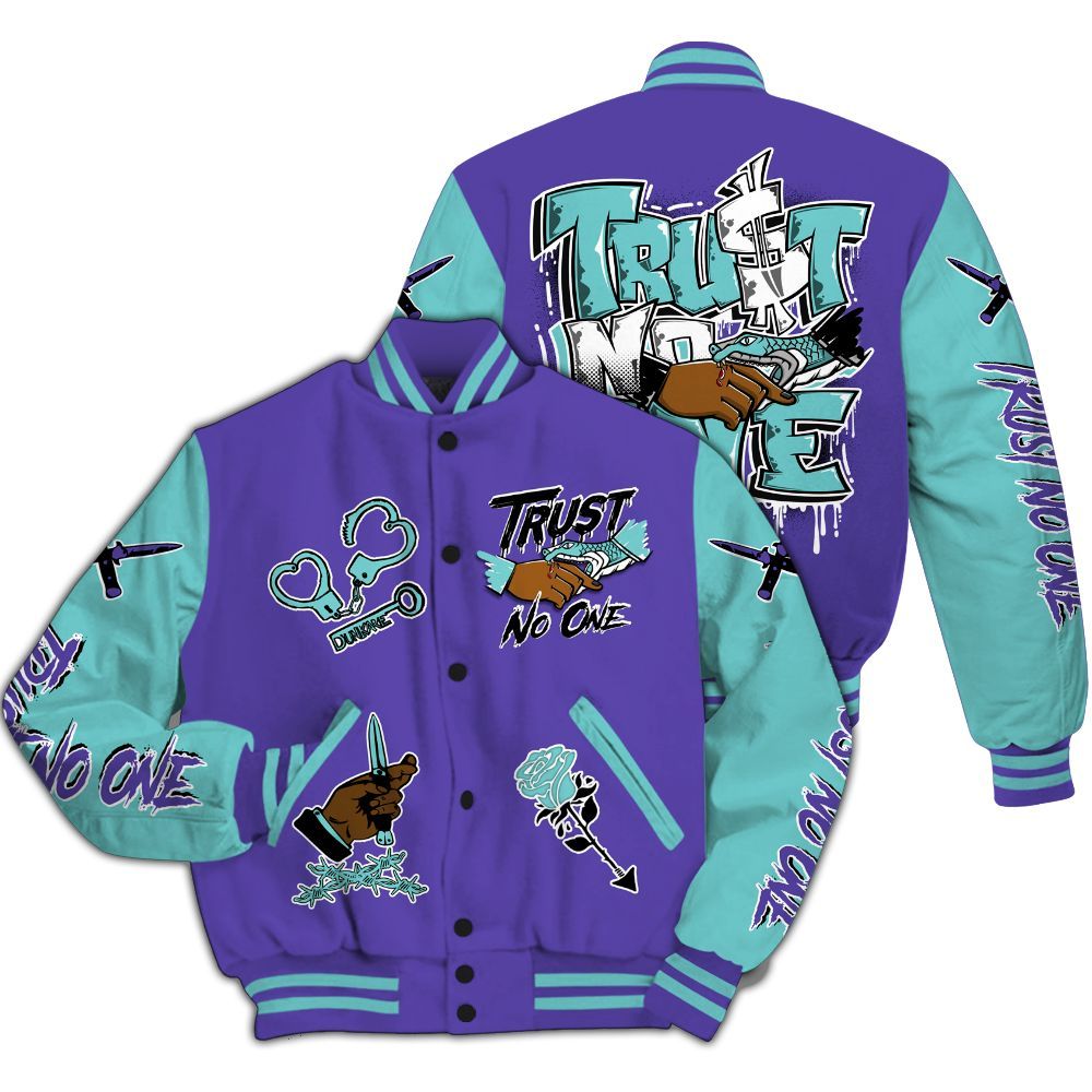 Varsity Jacket To Match Low Hornets 1s - Trust No One Dripping All Over Print
