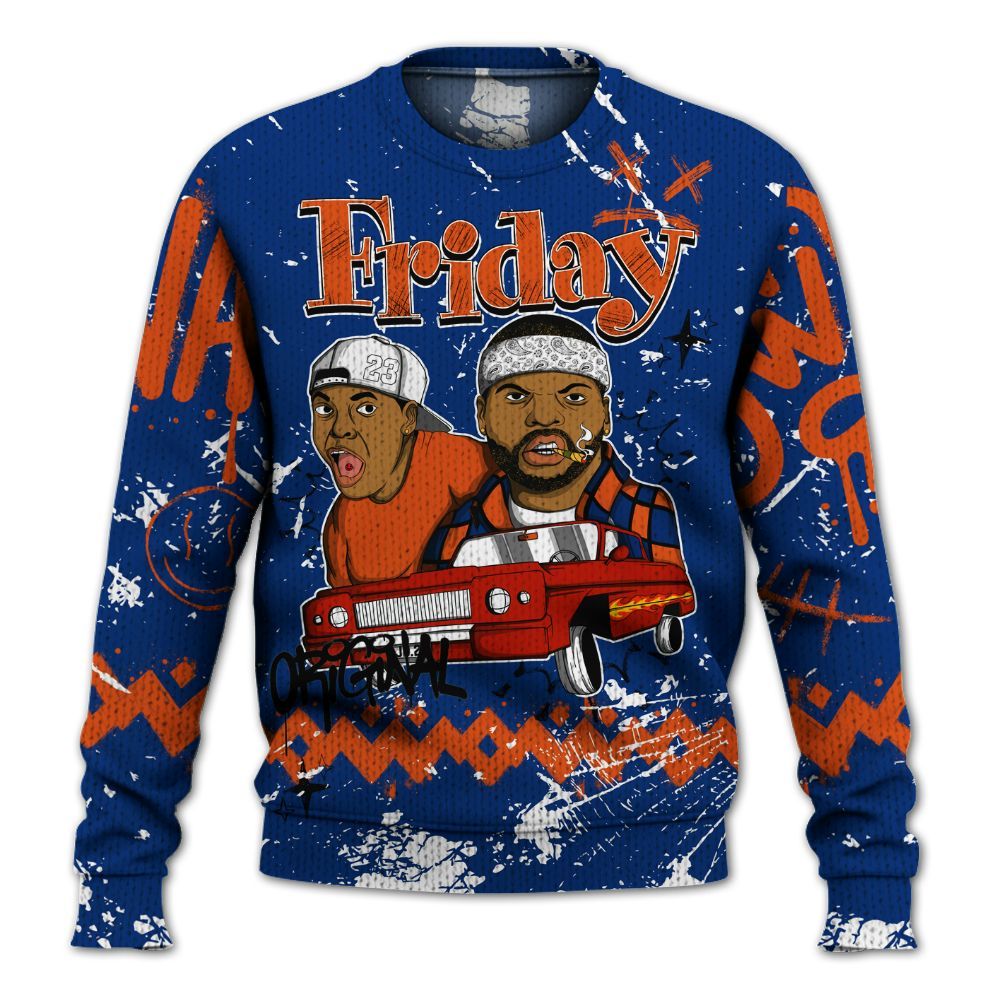 Knitted Sweater To Match Mid Knicks 1s - Friday Sneaker Crayon