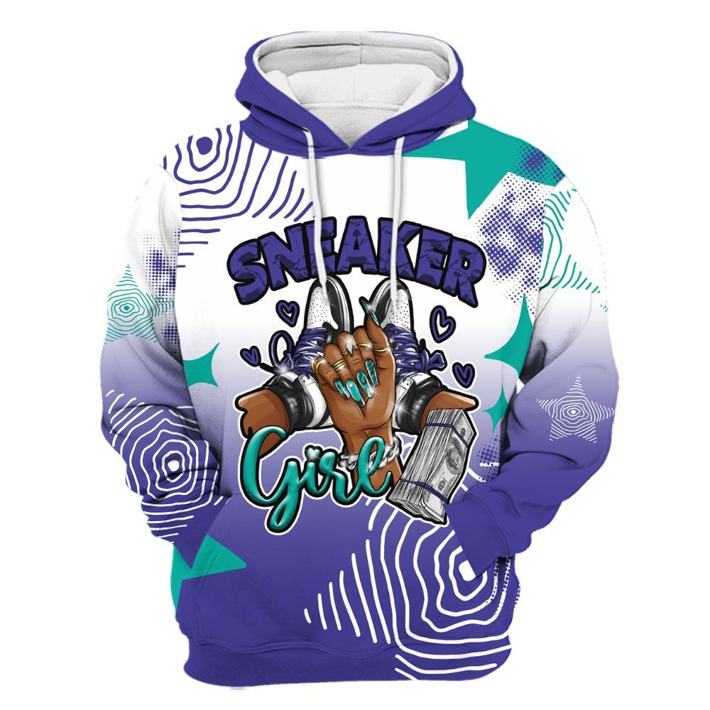 Hoodie To Match Retro Grape 5s - Sneakerz Girlz Unique Starz All Over Print