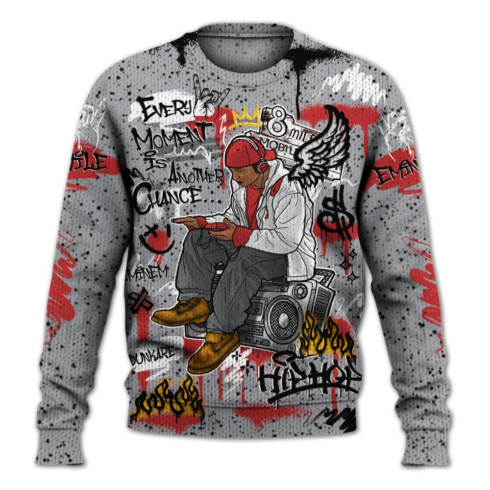 Sweater To Match White Cement 4s - 8Mile Movie Graffiti Graphic