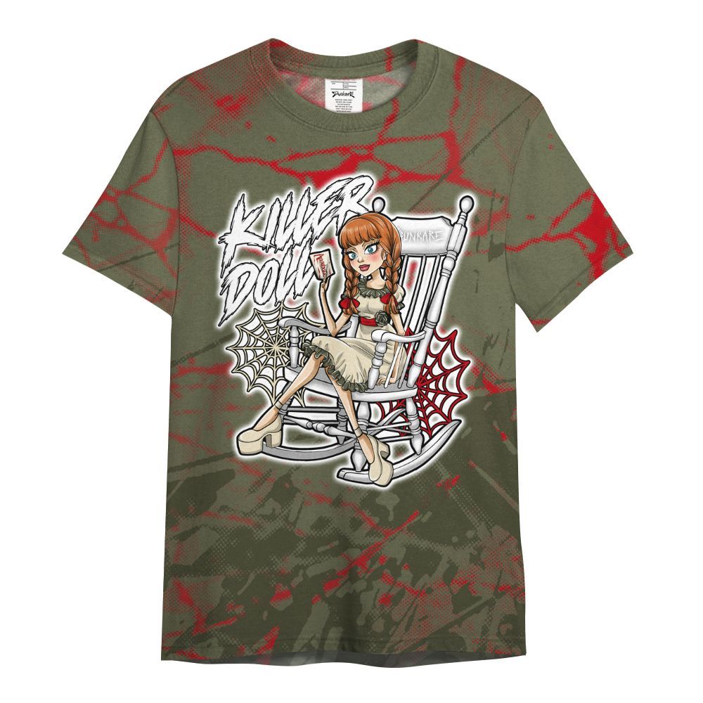 Shirt To Match Travis Scott Low OG Medium Olive 1s - Killer Doll-A Halloween Profound All Over Print