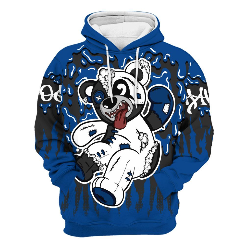 Hoodie To Match Low 85 Royal 1s - Havok Bear Dripping All Over Print