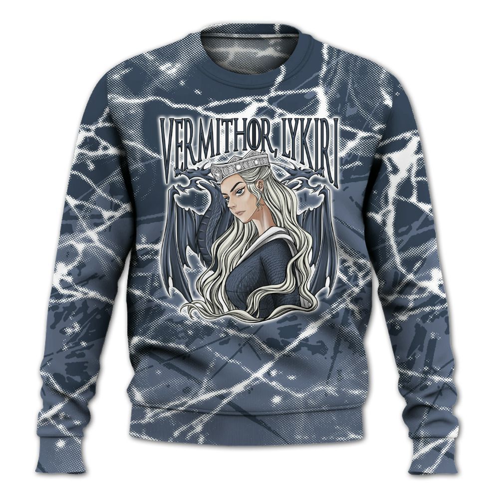Sweatshirt To Match Low Diffused Blue 11s - Dragon's Mom! Profound All Over Print