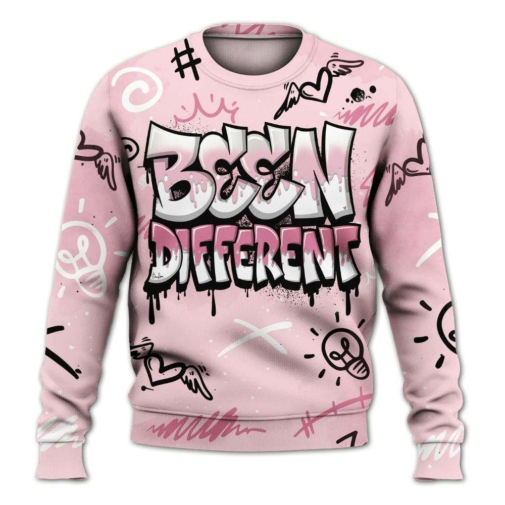 Sweatshirt To Match GS Pearl Pink 12s Shirt, Drip Been Di2ferent All Over Print