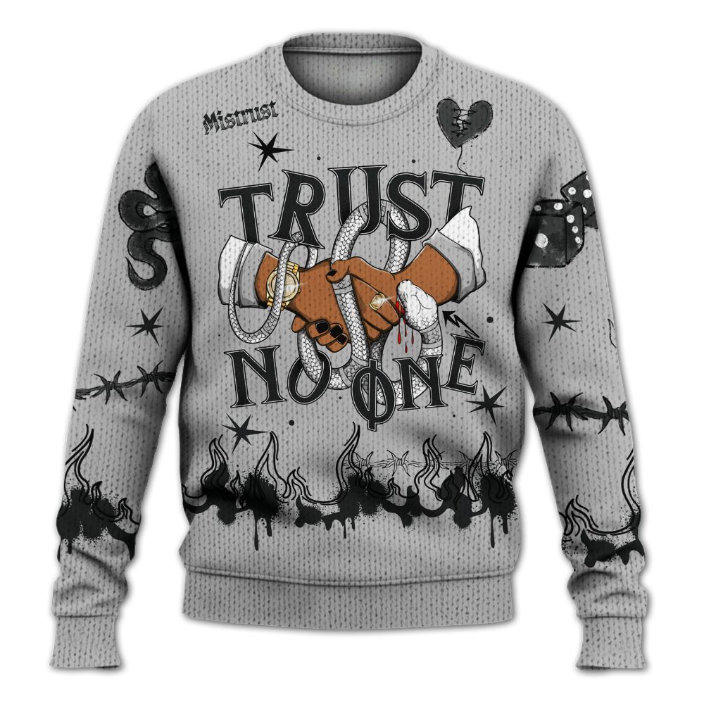 Knitted Sweater To Match Low 85 Metallic Black 1s - Trust No One Snake-Bite Doodle Crayon
