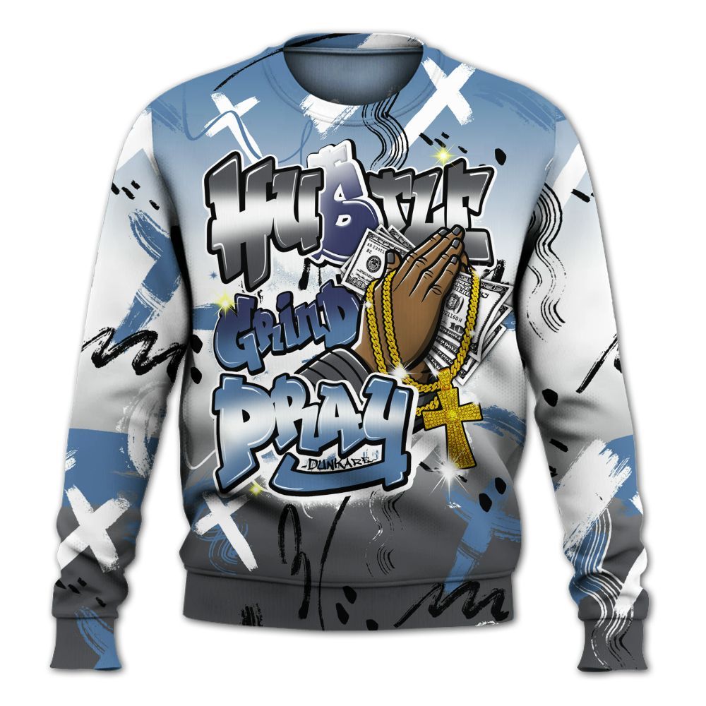 Sweatshirt To Match Air Max 95 Stash - Money Hustle Grind Pray All Over Print