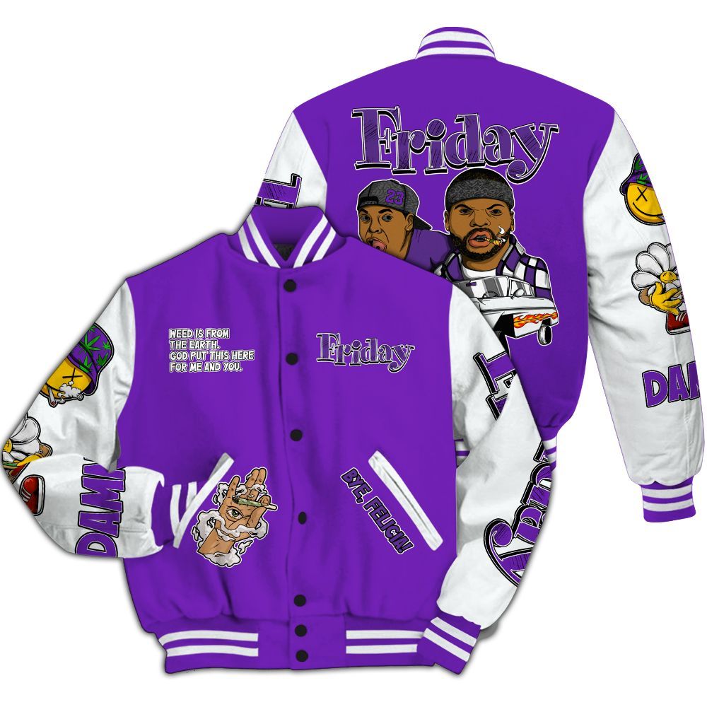Varsity Jacket To Match Retro Dark Iris 3s - Friday Sneaker Stress Style All Over Print