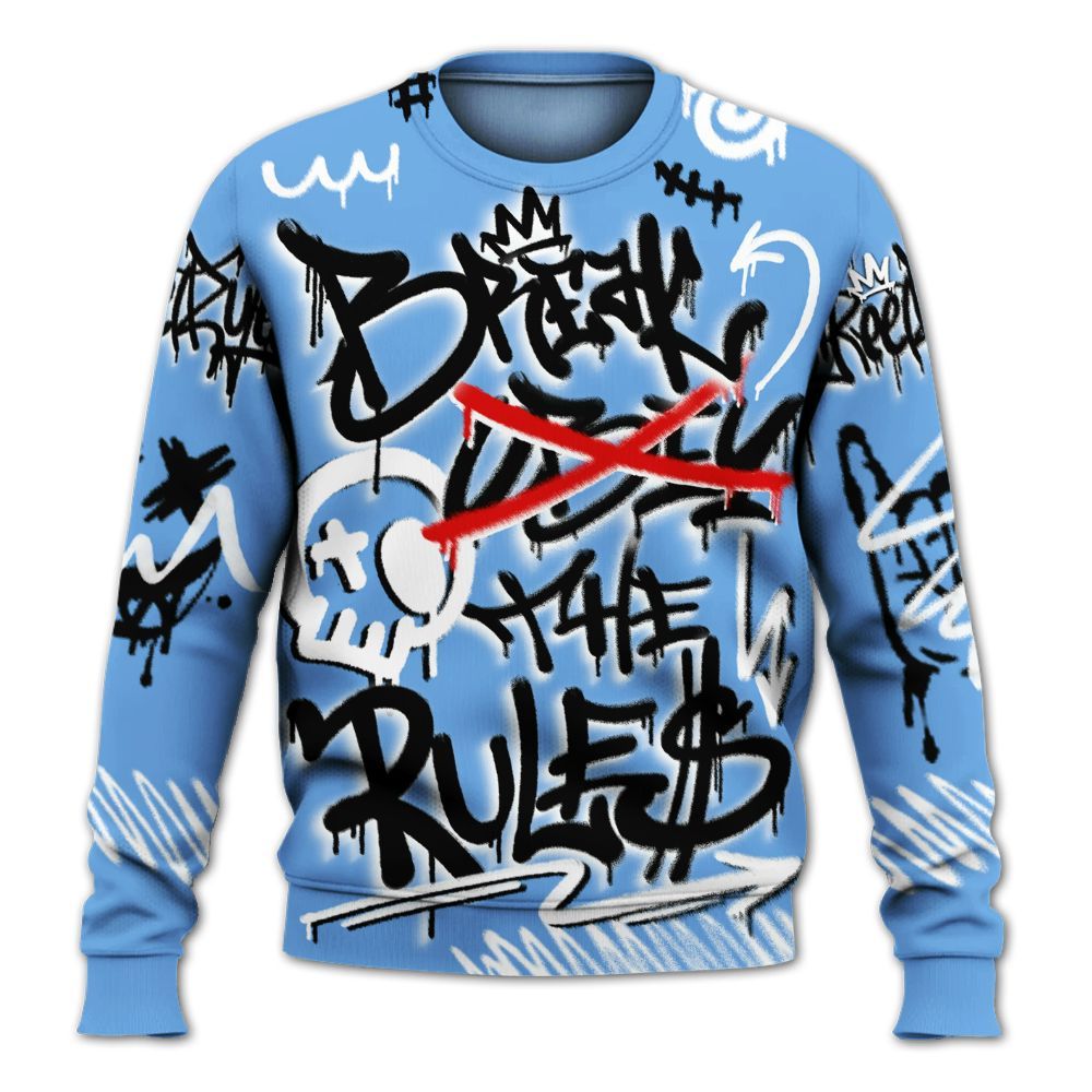 Sweatshirt To Match University Blue 6s - Break Rules Streetwear All Over Print