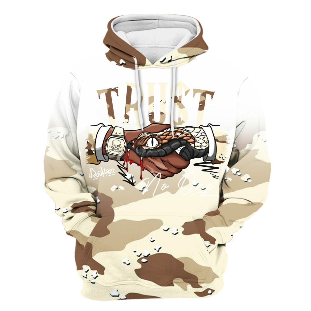Hoodie To Match Desert Camo 3s - Snake Trust No One Drip All Over Print