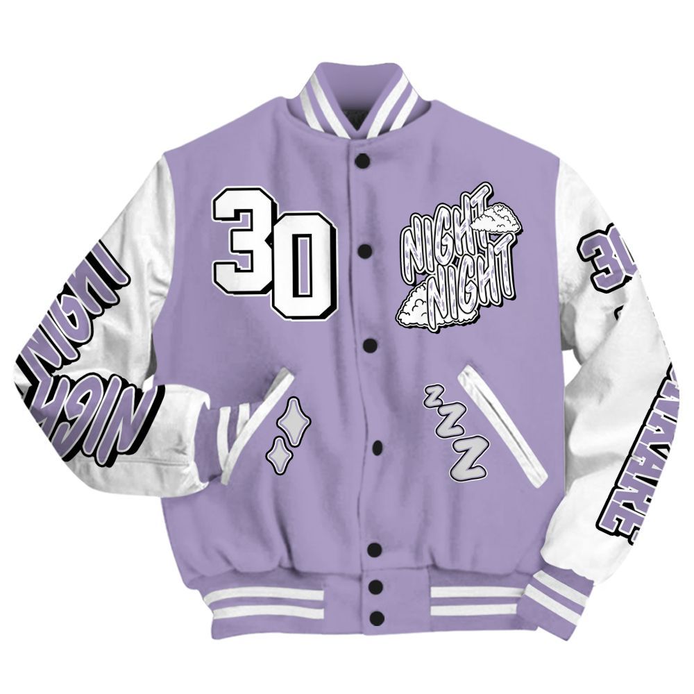 Varsity Jacket To Match Low Pure Violet 11s - Seeya Skeleton All Over Print