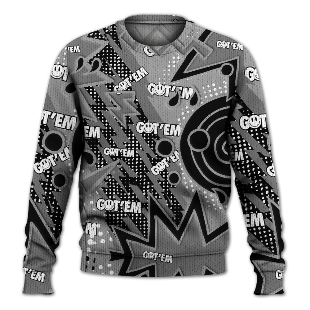 Knitted Sweater To Match Black Wolf Grey 12s, Retro Vintage 90s