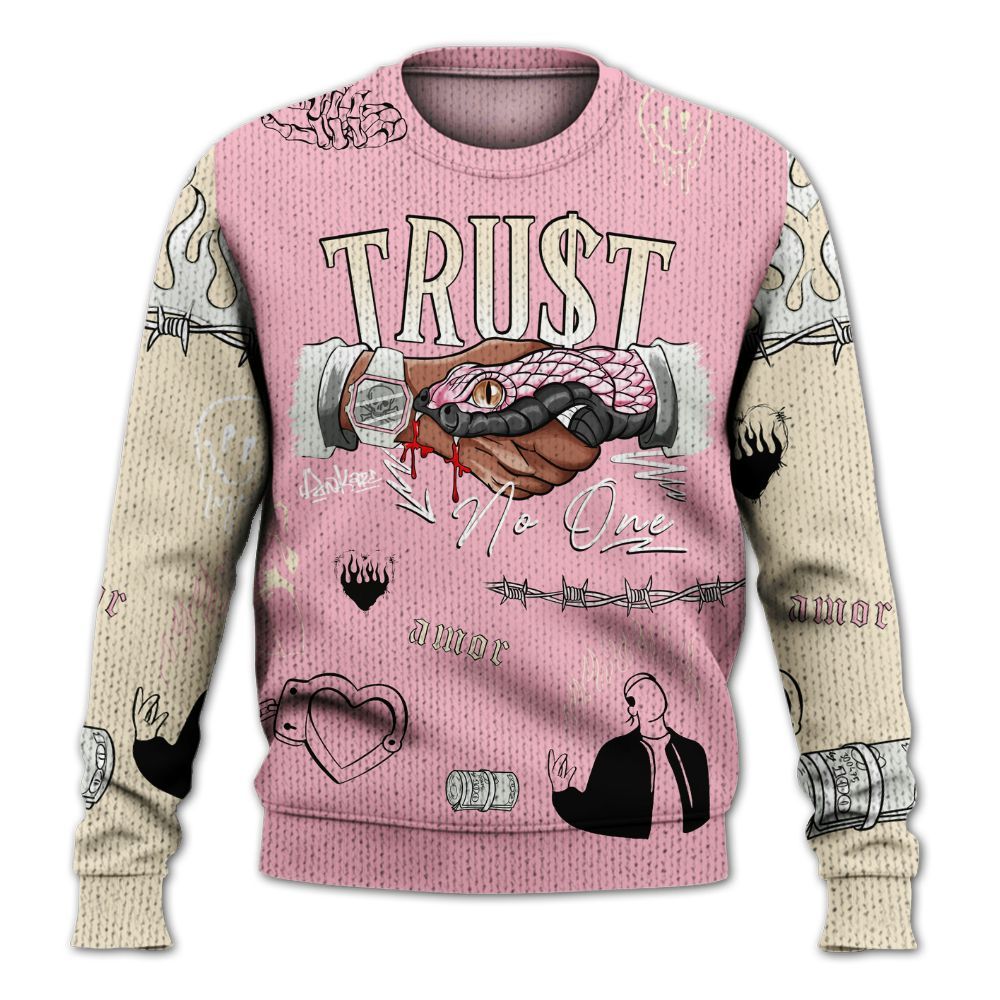 Sweater To Match Low OG Shy Pink 1s - Snake Trust No One Graphic