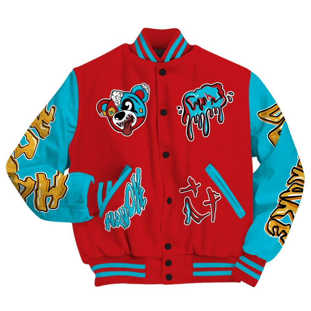 Varsity Jacket To Match Dunk Low Fruity Pebbles - Havok Bear All Over Print