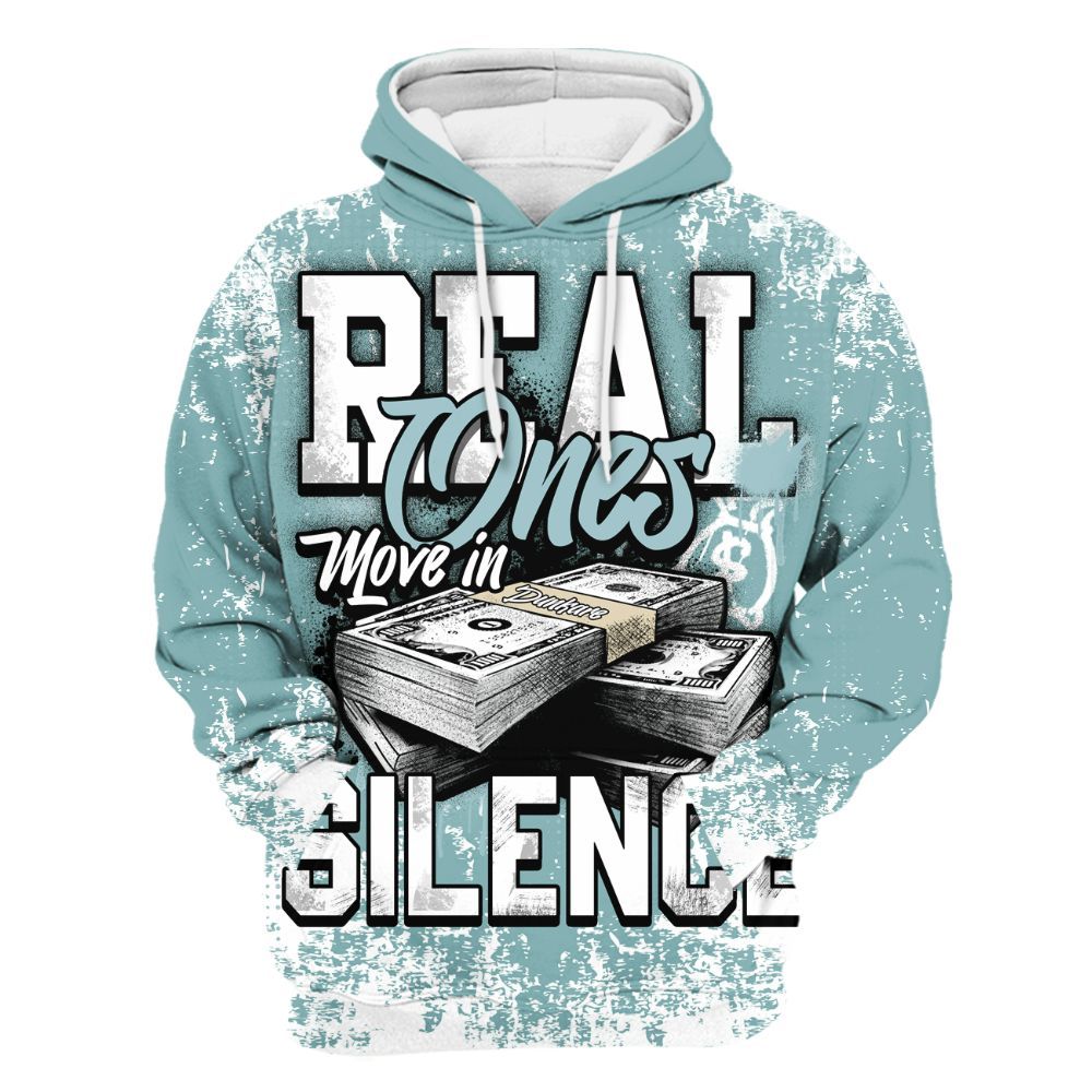 Hoodie To Match Dunk Low Glacier Blue Pale Ivory - Move In Silence Money Street Retro All Over Print
