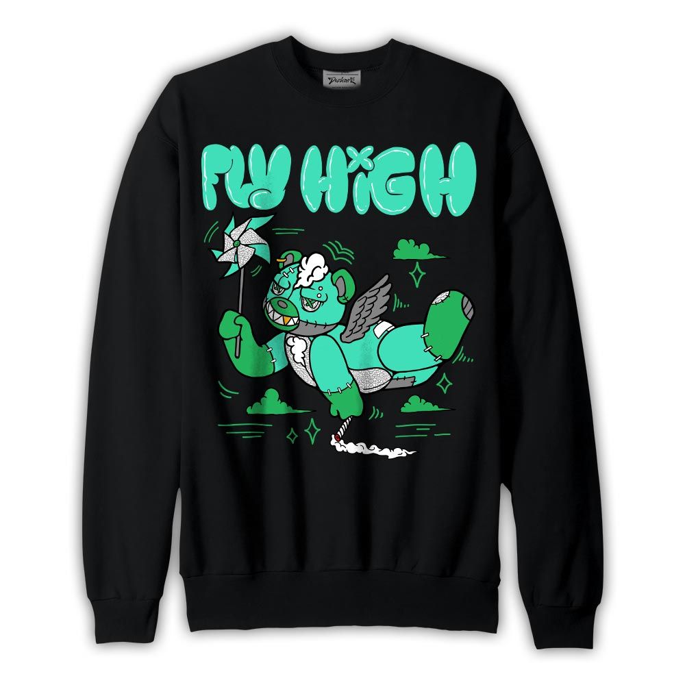 Sweatshirt To match Black Green Glow 3s Sweatshirt - Float High Hugz Graphic