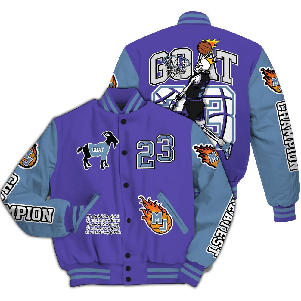 Varsity Jacket To Match Retro Concord 5s - 23 G.0.A.T Jump Up Basketball All Over Print