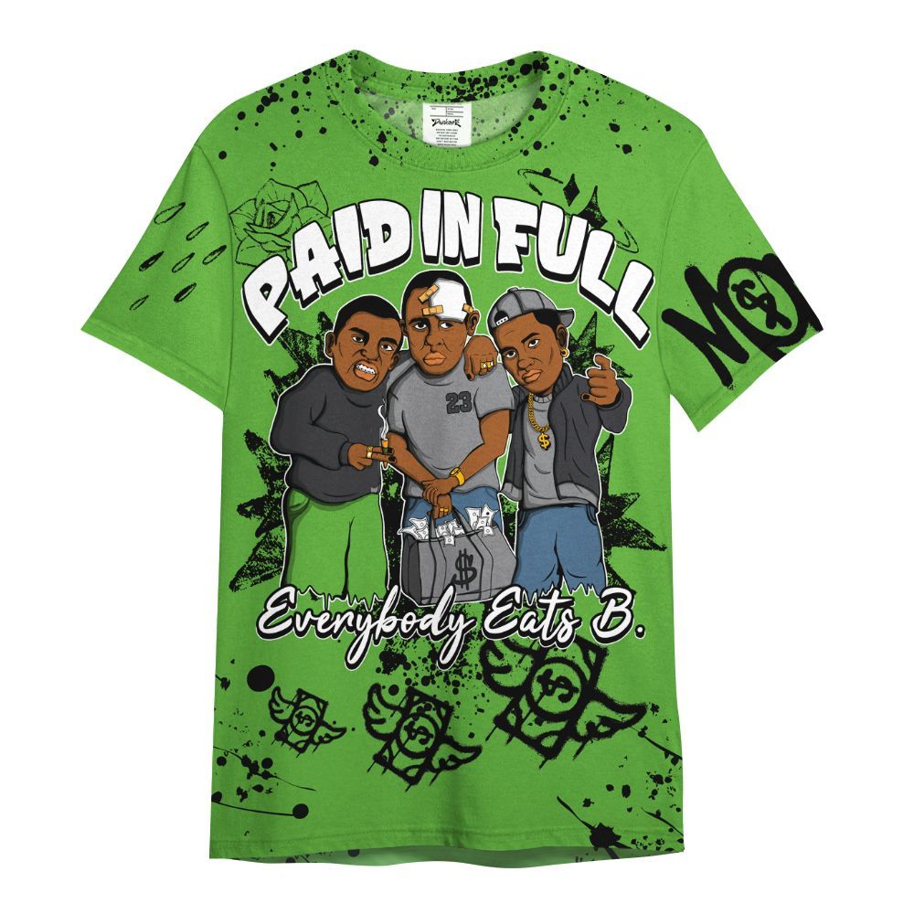 Shirt To Match Retro Green Bean 5s - Everybody Paid In Full Crayon All Over Print