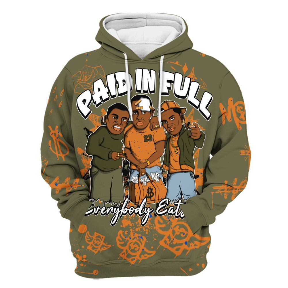 Hoodie To Match Olive 5s - Everybody Paid In Full Crayon All Over Print