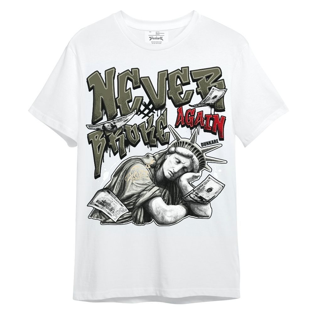 Shirt To Match Travis Scott Low OG Medium Olive 1s - Never Broke Again Graffiti Unisex Shirt