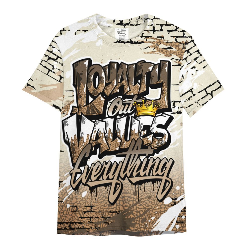 Shirt To Match Orewood Brown 3s - Values Of Loyalty Drip All Over Print