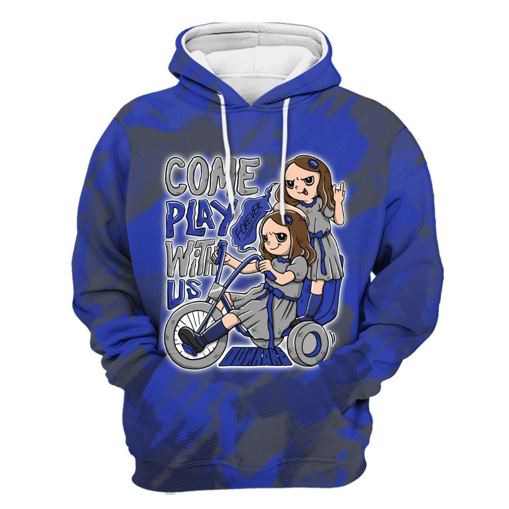 Hoodie To Match Air Max Plus Black Racer Blue - Come Hangout Halloween Abstract Halftone All Over Print