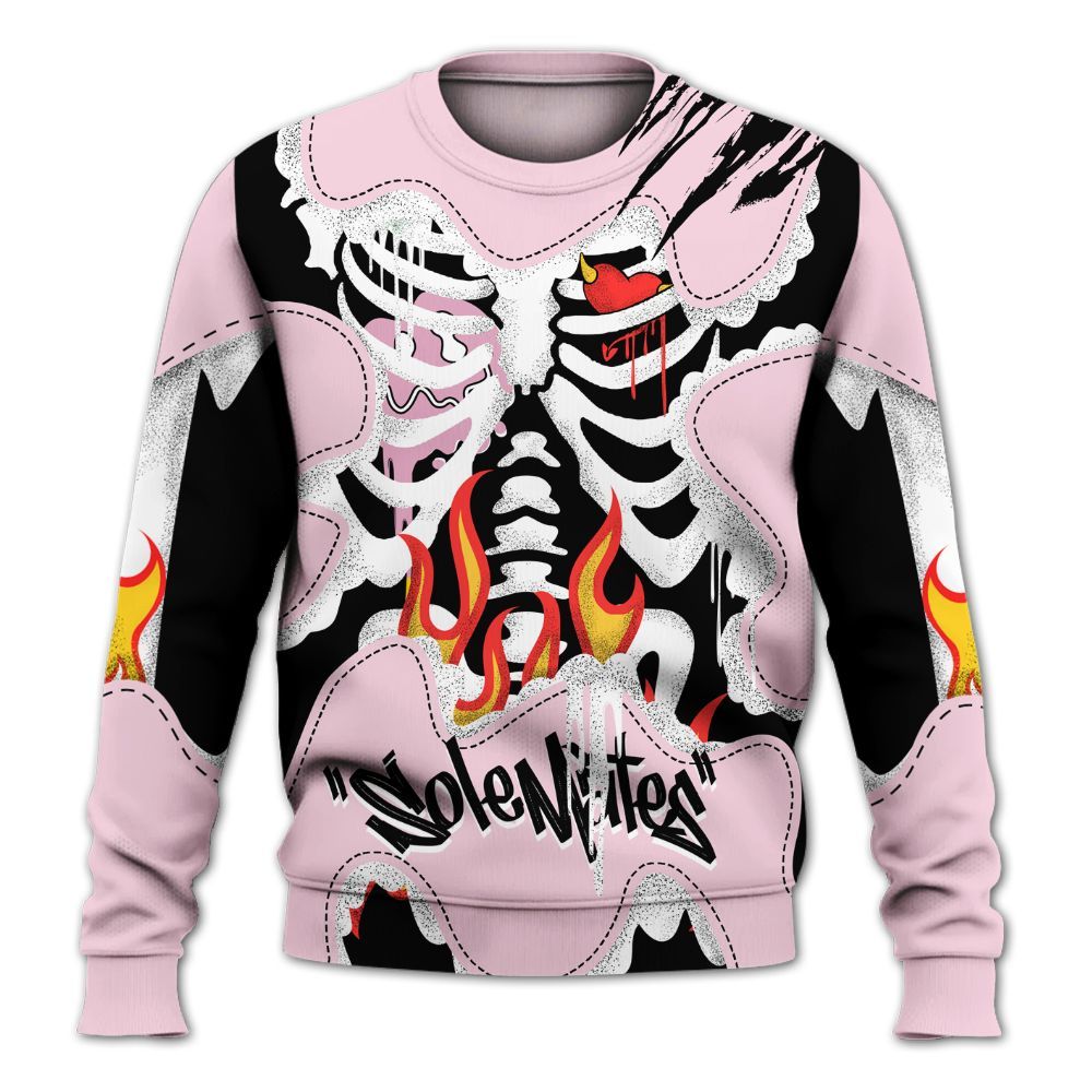 Sweatshirt To Match Orchid 4s - Skeleton Burning Heart Drip All Over Print
