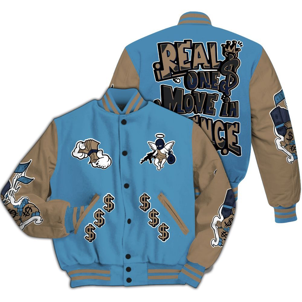 Varsity Jacket To Match Air Force 1 Stash - Ones Move In Silence Graphic All Over Print