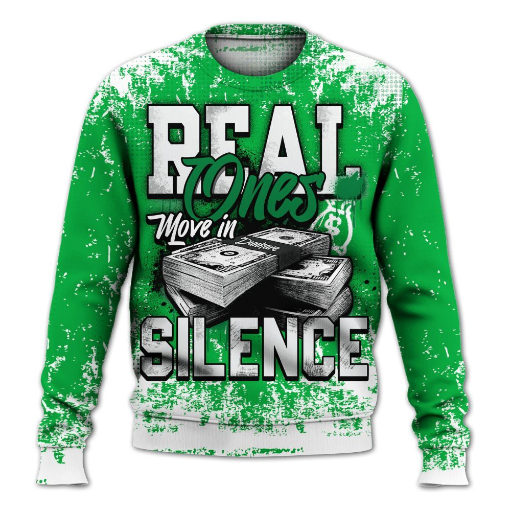 Sweatshirt To Match Lucky Green 5s - Move In Silence Money Street Retro All Over Print