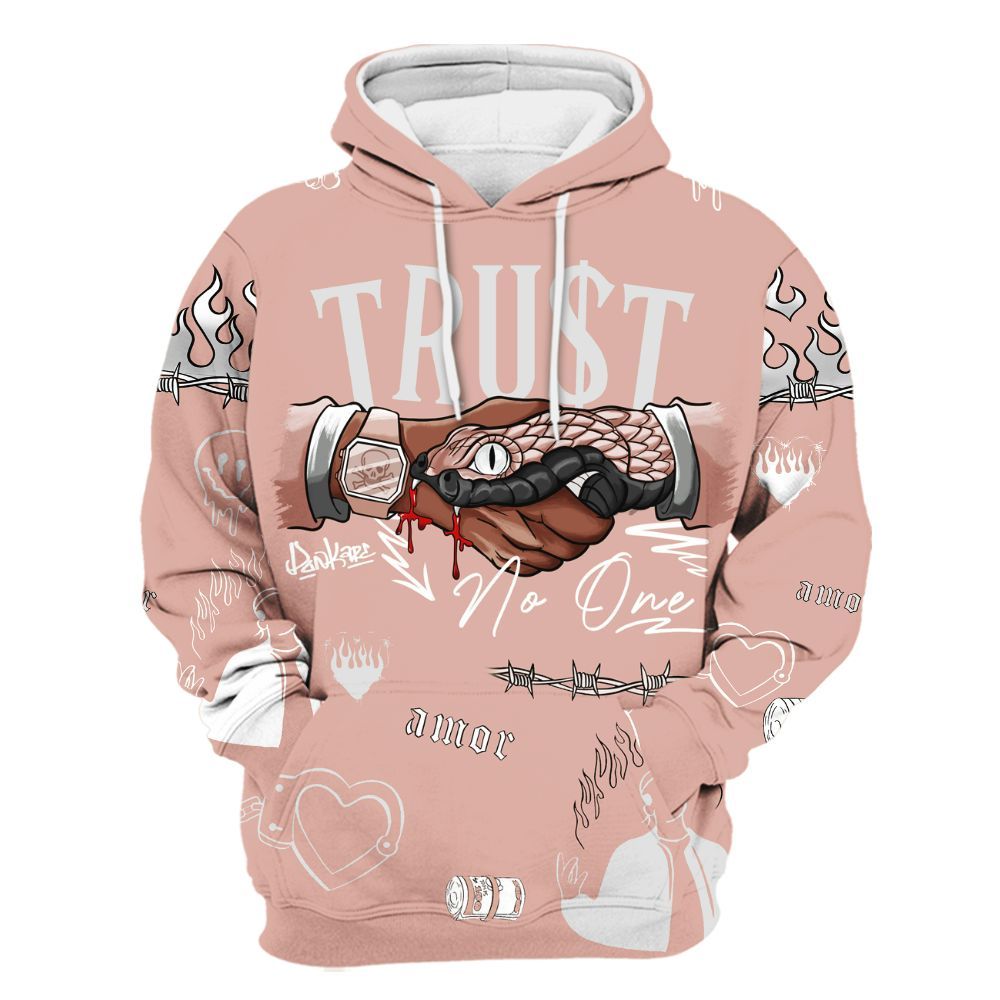 Hoodie To Match Dunk Low Pink Velvet - Snake Trust No One All Over Print