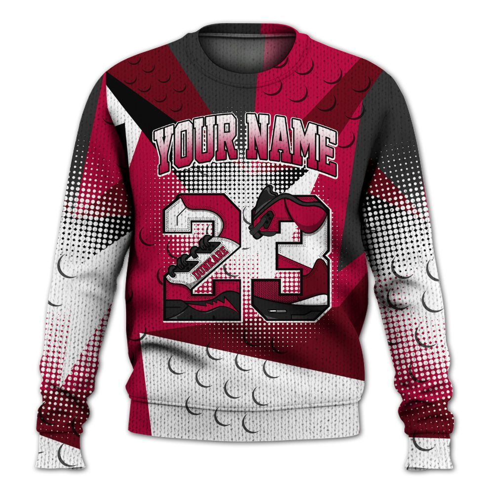 Knitted Sweater To Match Retro Chicago 2s - Poly Custom Name Number 23 5s