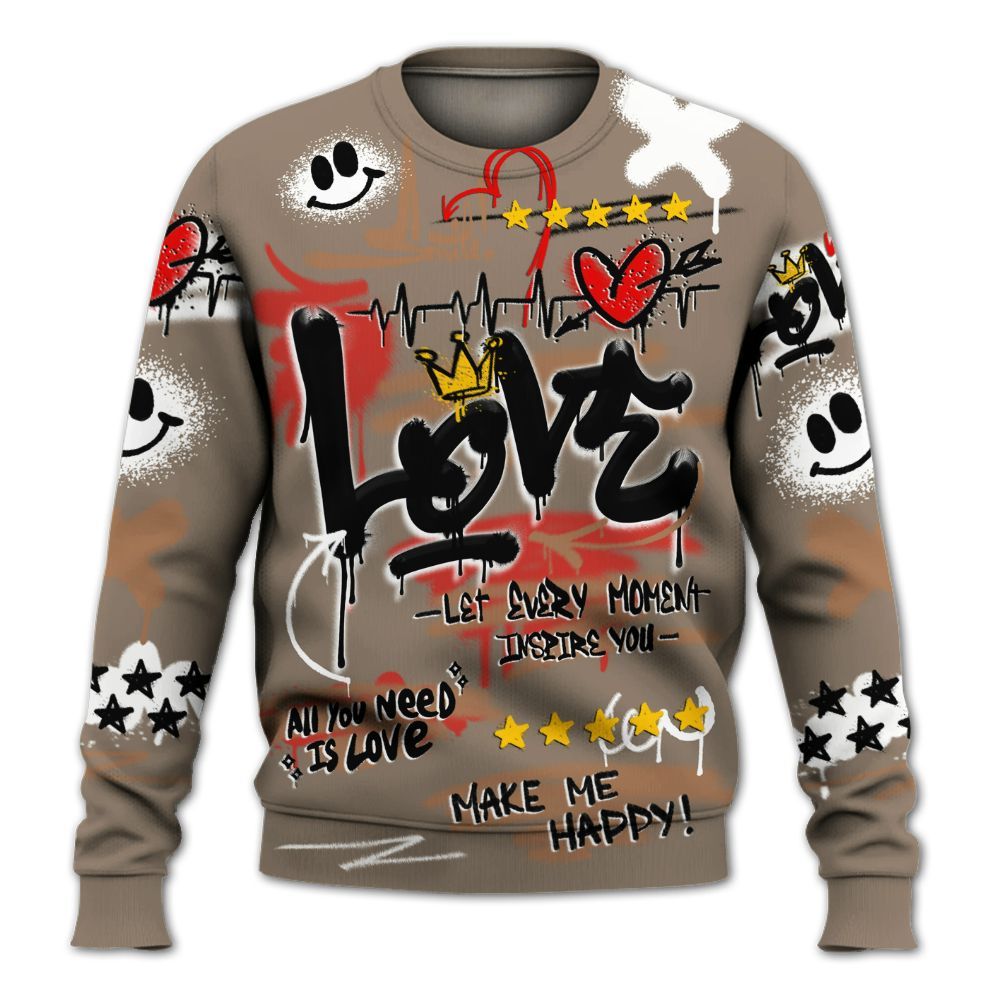 Sweatshirt To Match Air Max Rocky Distressed - Happy Love Beats Graffiti Streetwear All Over Print