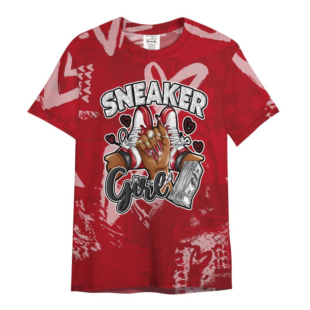 Shirt To Match Bred Velvet 11s - Sneakerz Girlz Heart Grunge All Over Print
