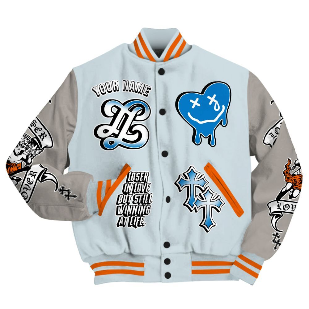 Varsity Jacket To Match Retro High OG Alaska 1s - Loser Lover All Over Print